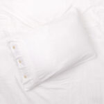 Taie d'oreiller Coton Stonewash Blanc 50x65 PARIS - Image 3