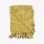 Plaid Chiné avec Franges Ocre 4EVERYDAY