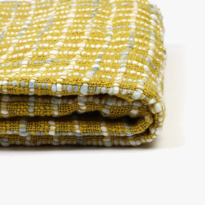 Plaid Chiné avec Franges Ocre 4EVERYDAY – Image 2