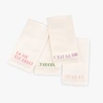 Ensemble 4 Serviettes Coton et Lin Mots MARIE