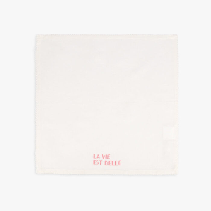 Ensemble 4 Serviettes Coton et Lin Mots MARIE - Image 3