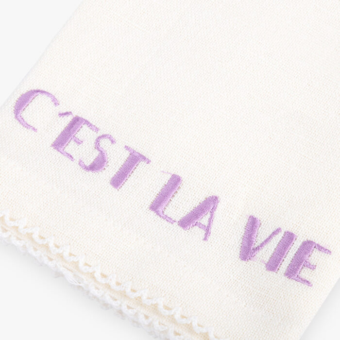 Ensemble 4 Serviettes Coton et Lin Mots MARIE - Image 4