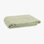 Couvre-lit pour lit chiné vert clair et naturel 180x250 SUKI