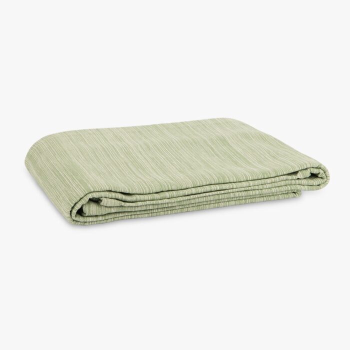 Couvre-lit pour Lit Chiné Vert Clair et Naturel 250x270 SUKI – Image 1