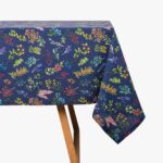 Nappe Coton Fleurs Bleues GARDEN MEMORIES