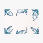 Set de table rectangulaire en coton à fleurs bleues BLUE BIRD