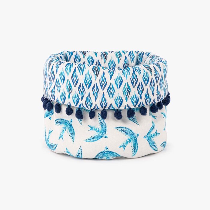 Corbeille à Pain Réversible avec Oiseaux et Feuilles Bleues BLUE BIRD – Image 1