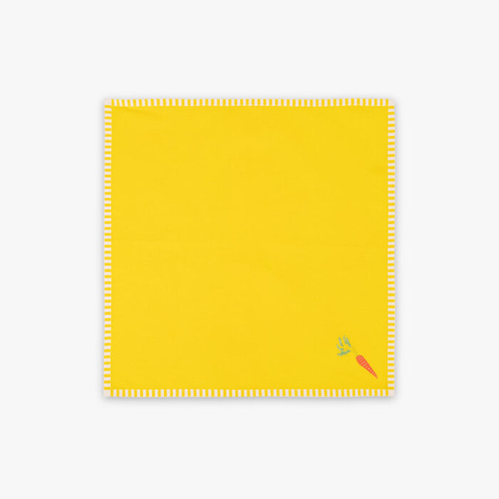 Ensemble 2 Serviettes Jaunes Carotte et Petit Pois VEGGIE PARADE – Image 2