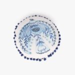 Coussin Rond avec Oiseau Bleu Brodé BLUE BIRD