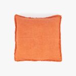 Housse de Coussin Stonewash à Franges Orange BACKYARD