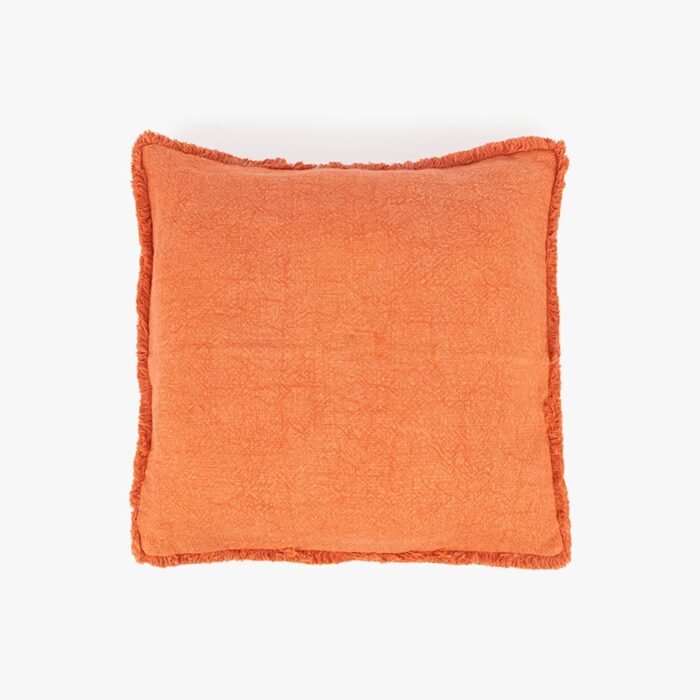 Housse de Coussin Stonewash à Franges Orange BACKYARD – Image 1