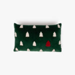 Housse de Coussin en Velours avec Sapin Vert COZY