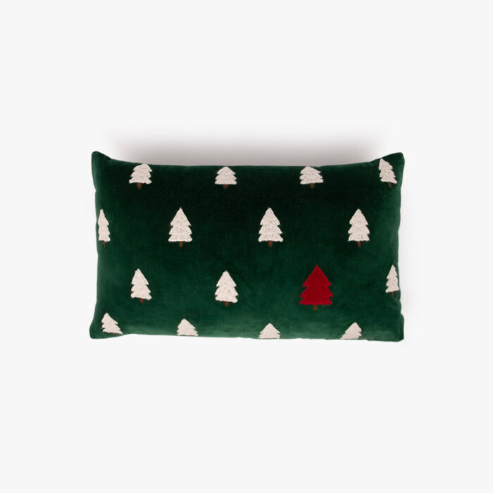 Housse de Coussin en Velours avec Sapin Vert COZY – Image 1