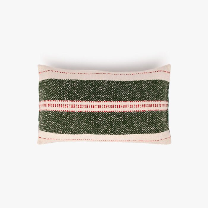Almofada com Riscas Verde e Vermelha COZY - Image 1