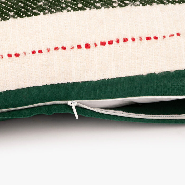 Almofada com Riscas Verde e Vermelha COZY - Image 3