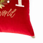 Housse de Coussin en Velours Joy To The World Rouge COZY – Image 2