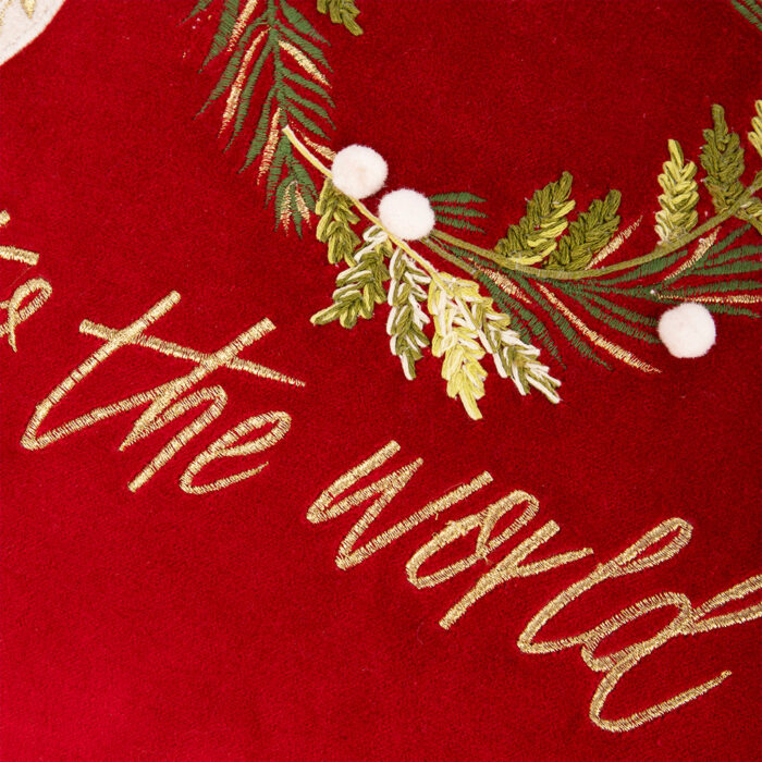 Housse de Coussin en Velours Joy To The World Rouge COZY – Image 5