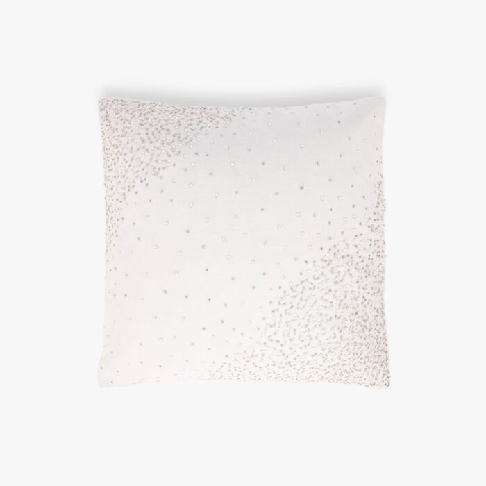 Housse de Coussin Velours avec Perles Grise NEW BRIGHT – Image 1