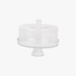 Cloche à gâteau avec pied et dôme transparent STRIPES