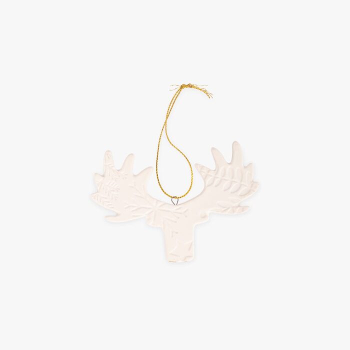 Tête de Cerf Blanc 10,2x7 cm SILENT NIGHT – Image 1