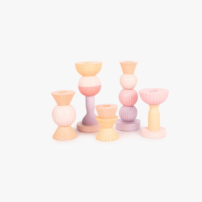 Bougeoir Géométrique Pastel Grand MARSHMALLOW – Image 4