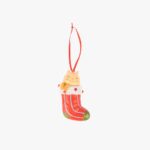 Ornement chat chaussette orange 12cm COZY