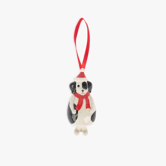 Ornement chien blanc et noir 7cm COZY – Image 1
