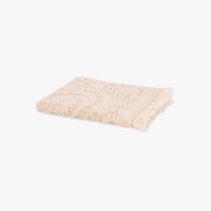 Serviette de Toilette Visage Coton et Lin Beige et Naturel MUCHA – Image 1