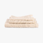Serviette de Toilette Visage Coton et Lin Beige et Naturel MUCHA – Image 3