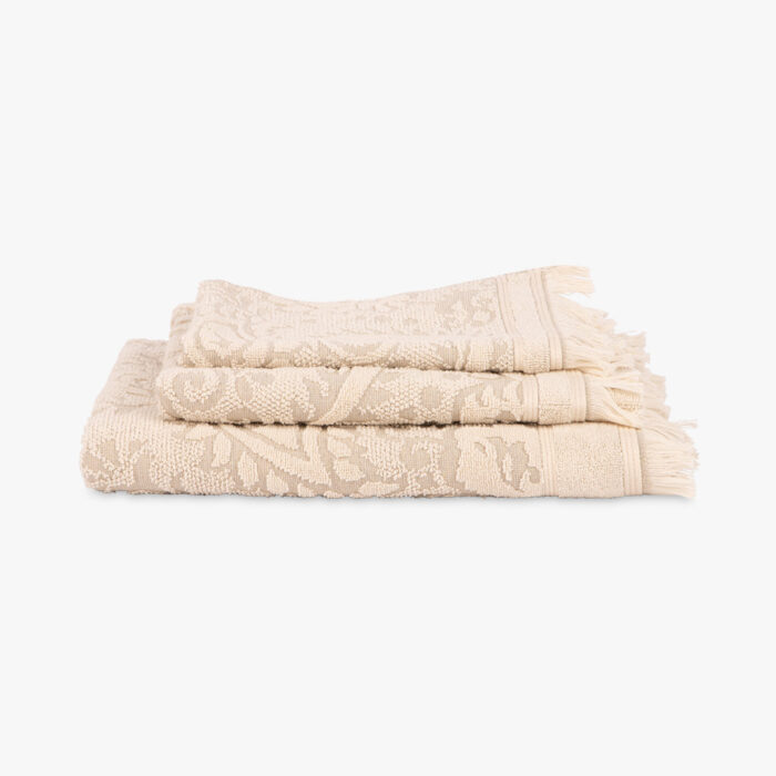 Serviette de Toilette Visage Coton et Lin Beige et Naturel MUCHA – Image 3