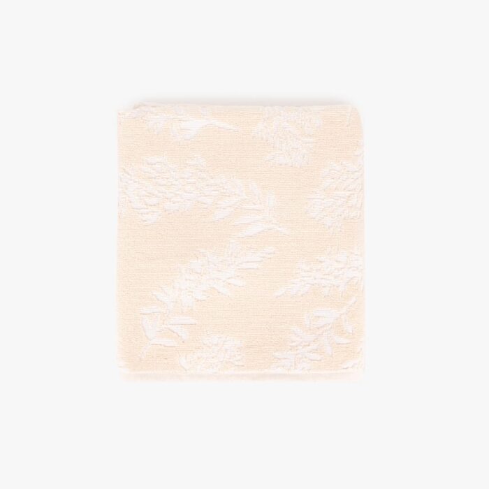Serviette de Bain Corps Coton Fleurs Beige et Blanc TWIG – Image 1