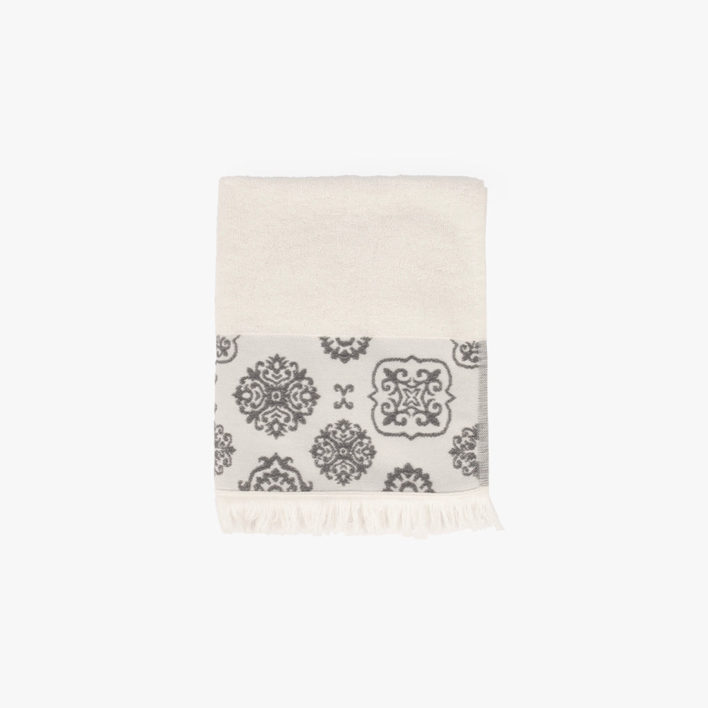 44090702_1.jpg Serviette de Bain Visage Coton Blanc et Gris PORTUGUESE SOUL – Image 1