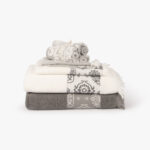 Serviette de Bain Visage Coton Gris et Blanc PORTUGUESE SOUL – Image 3