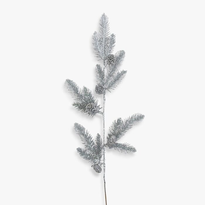 Branchage pommes de pin argenté 66 cm RETRO CHRISTMAS – Image 1