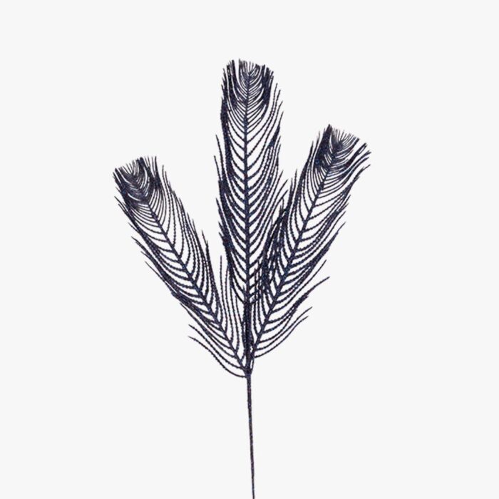 Branchage Plumes Bleu 74cm – Image 1