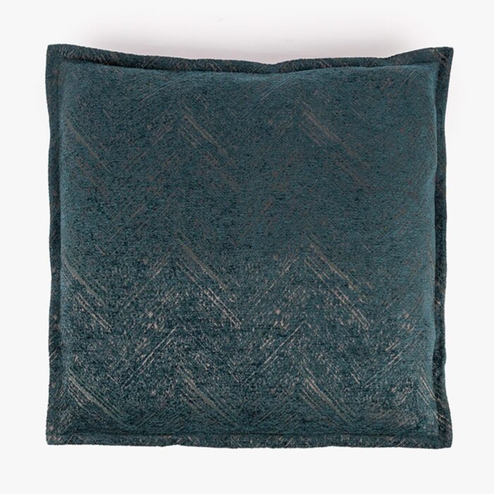Housse de Coussin Chenille Zigzag Vert Foncé 60x60 SIMONE – Image 1