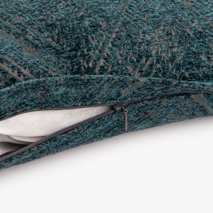 Housse de Coussin Chenille Zigzag Vert Foncé 60x60 SIMONE – Image 4