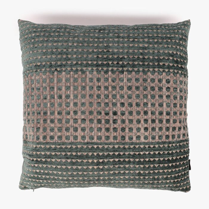 Housse de Coussin Chenille Cercles Vert 60x60 INDIE – Image 1