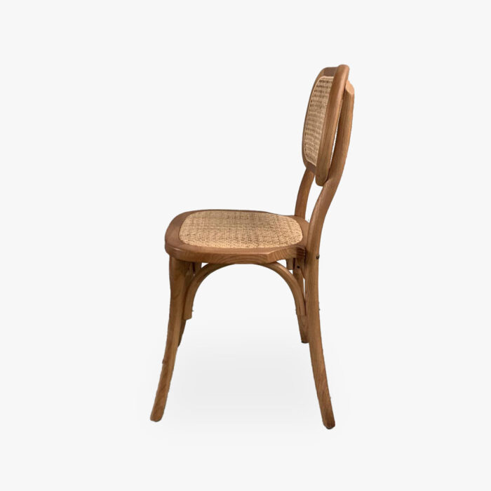 Chaise en Bois avec Rotin Marron 44x41x88 – Image 2