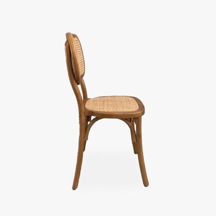 Chaise en Bois avec Rotin Marron 44x41x88 – Image 3