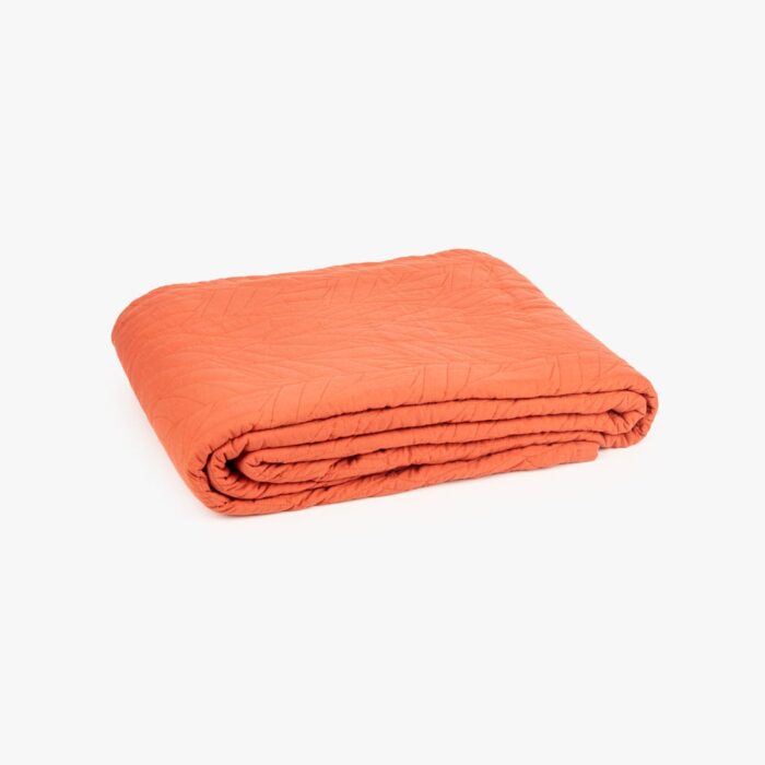Couette avec Piqûre en Forme de Feuille Terracotta 180x250 HOMY – Image 1