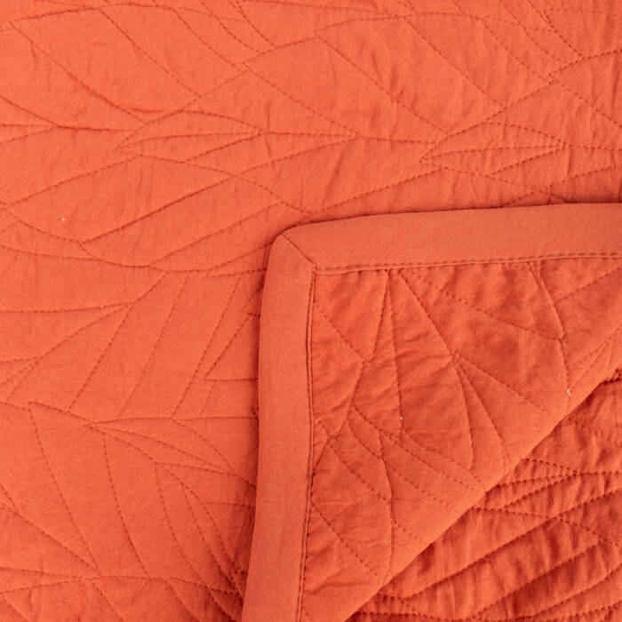Couette avec Piqûre en Forme de Feuille Terracotta 180x250 HOMY – Image 3