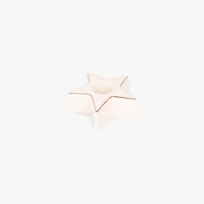 Bougeoir en forme d'étoile blanc 8x3cm NEW BRIGHT – Image 1