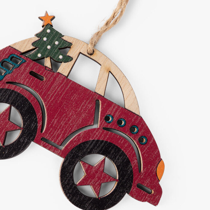 Enfeite de natal de carro em madeira COZY - Image 2