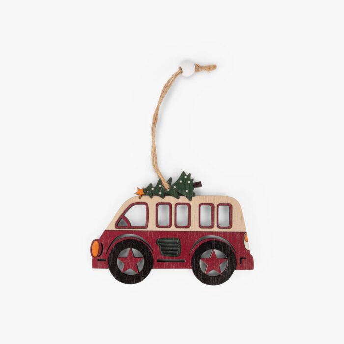 Enfeite de natal carrinha em madeira COZY - Image 1