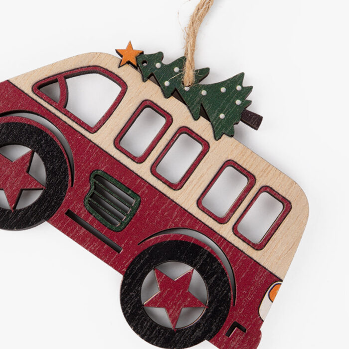 Enfeite de natal carrinha em madeira COZY - Image 2