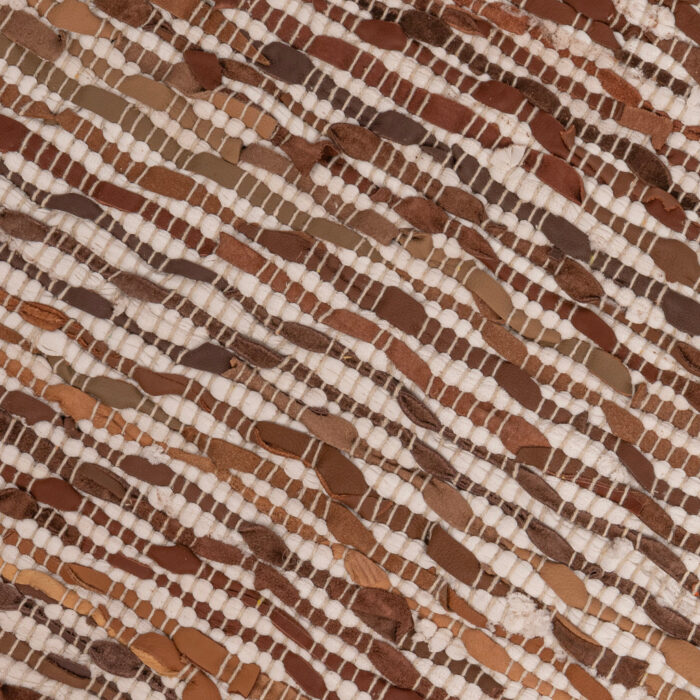 Tapete em Pele e Algodão Bege e Castanho Escuro 100x150 LIVELY - Image 4