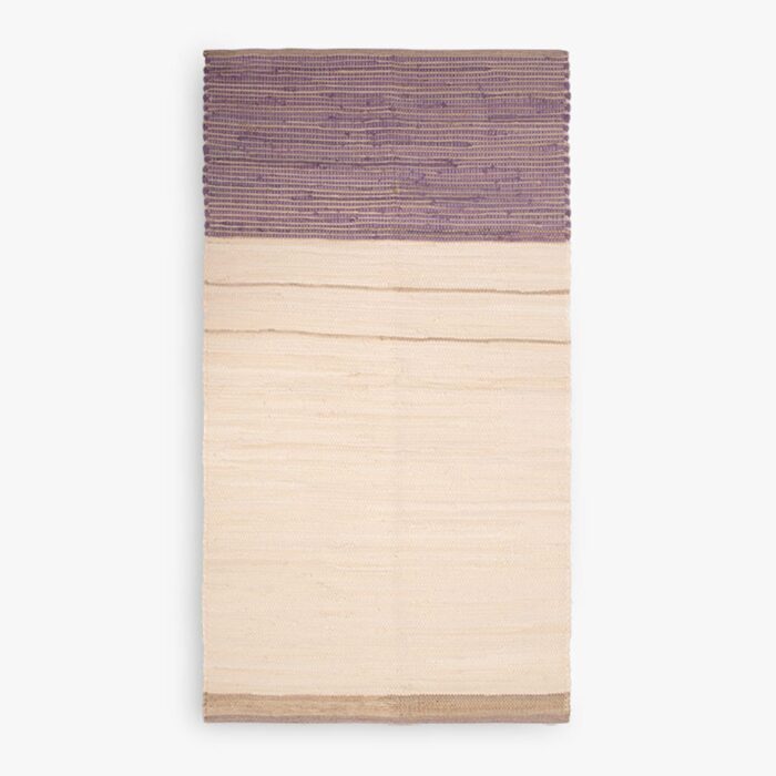 Tapete de Algodão e Juta Bege e Roxo 70x150 BLIDA - Image 1