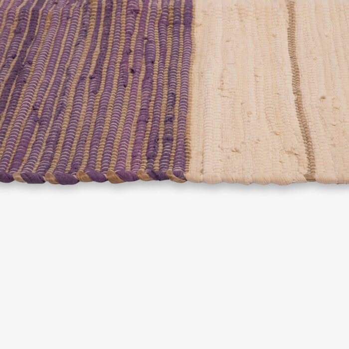 Tapete de Algodão e Juta Bege e Roxo 70x150 BLIDA - Image 3