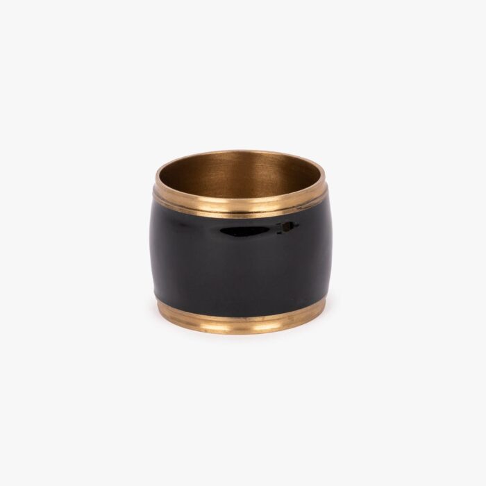 Rond de serviette émail noir et or PARTY – Image 1